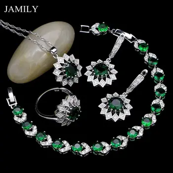 Fashion Silver 925 Jewelry Sets Natural Green Cubic Zirconia Earrings/Pendant/Ring/Necklace/Bracelet Fashion Jewellery For Women
Fashion Silver 925 Jewelry Sets Natural Green Cubic Zirconia Earrings/Pendant/Ring/Necklace/Bracelet Fashion Jewellery For Women