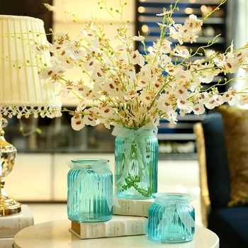 Modern Scandinavian Transparent Glass Vase Pure Blue/purple Stripe Home Decorative Floral Glass Bottle with Ribbon Wedding Decor
Modern Scandinavian Transparent Glass Vase Pure Blue/purple Stripe Home Decorative Floral Glass Bottle with Ribbon Wedding Decor