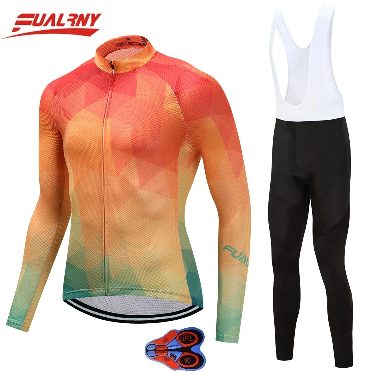 2018Team FUALRNY Long sleeve Ropa Ciclismo Cycling Jersey sets 9D gel/Autumn Bicycle Clothing/MTB Bike Clothes Man Orange yellow 
2018Team FUALRNY Long sleeve Ropa Ciclismo Cycling Jersey sets 9D gel/Autumn Bicycle Clothing/MTB Bike Clothes Man Orange yellow