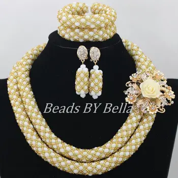 New Arrival White Gold Crystal Beads Braid African Wedding Beads Bridal Jewelry Set Nigerian Beads Necklace Free Shipping ABF288
New Arrival White Gold Crystal Beads Braid African Wedding Beads Bridal Jewelry Set Nigerian Beads Necklace Free Shipping ABF288