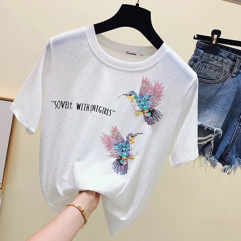 Korea Loose High Street Knitting 2019 Fashion Bird Logo Summer Women's New O-Neck Soft Short-Sleeved Casual T-shirt Tee
Korea Loose High Street Knitting 2019 Fashion Bird Logo Summer Women's New O-Neck Soft Short-Sleeved Casual T-shirt Tee
