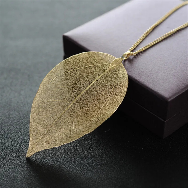 New Arrival Unique Golden True Leaves Necklace Fashion Brand Maxi Long pingente Real leaves of material necklaces & pendants
New Arrival Unique Golden True Leaves Necklace Fashion Brand Maxi Long pingente Real leaves of material necklaces & pendants
