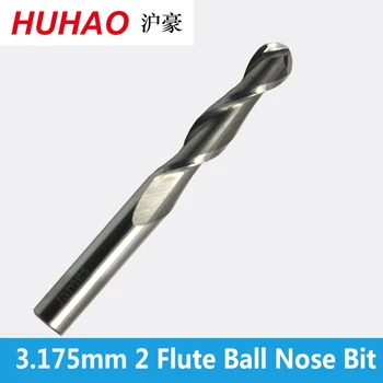 

1pc 3.175mm SHK BALLNOSE Two Flutes Spiral End Mills round bottomed Double Flutes Milling Cutter Spiral PVC Cutter