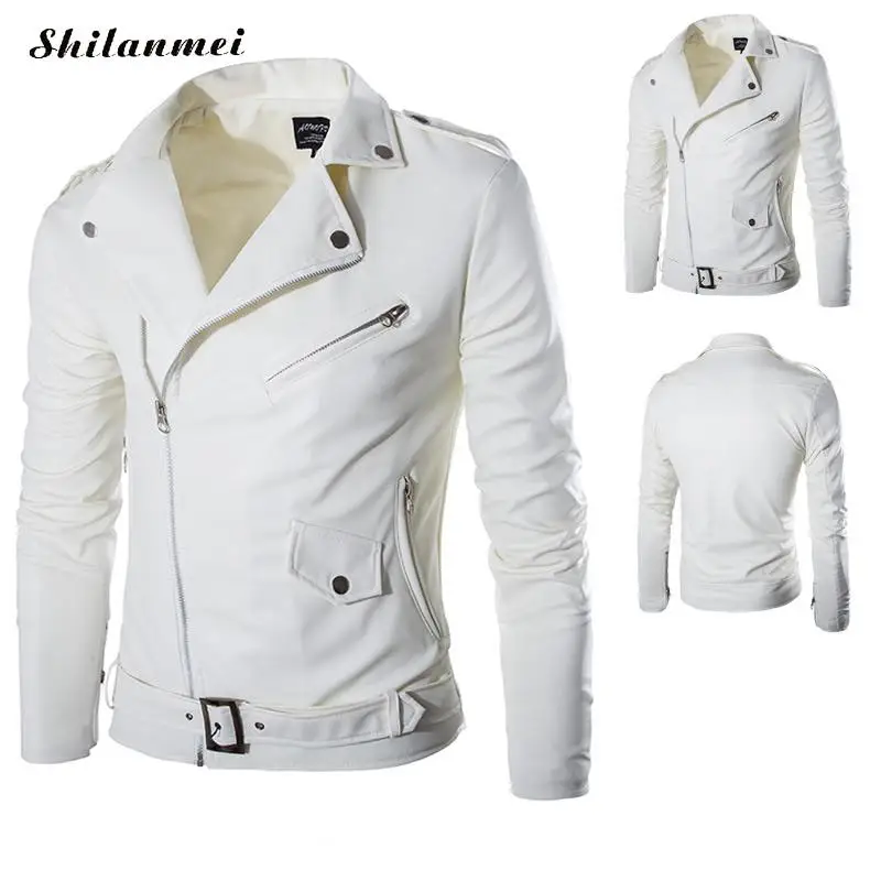 2018 Foreign Trade New Fashion Men's Slim Diagonal Zipper Male Leather Motorcycle Jacket Men White Leather Jacket Causal Outwear
2018 Foreign Trade New Fashion Men's Slim Diagonal Zipper Male Leather Motorcycle Jacket Men White Leather Jacket Causal Outwear