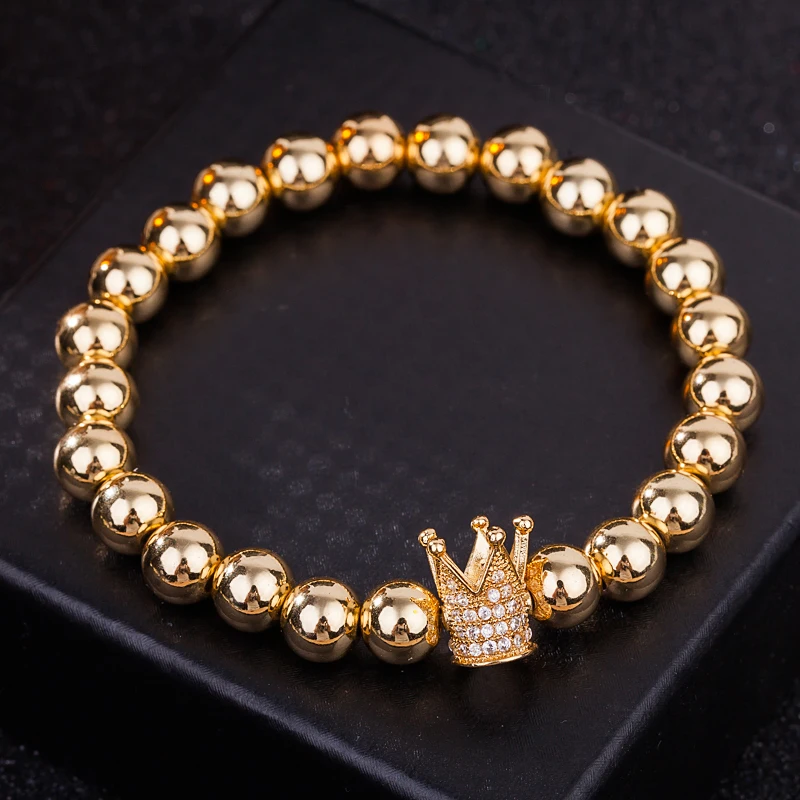 2018 Hot Trendy Crown Charm Copper copperBeaded Bracelet For Men Women Bracelet Jewelry Pulseira hombres
2018 Hot Trendy Crown Charm Copper copperBeaded Bracelet For Men Women Bracelet Jewelry Pulseira hombres