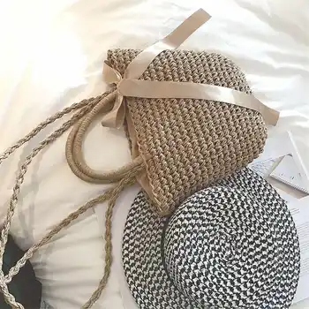 Summer Beach Shoulder Bag Women Handmade Handbag Straw Shoulder Bag With Lace Bow High Quality Ladies Casual Travel Bags
Summer Beach Shoulder Bag Women Handmade Handbag Straw Shoulder Bag With Lace Bow High Quality Ladies Casual Travel Bags