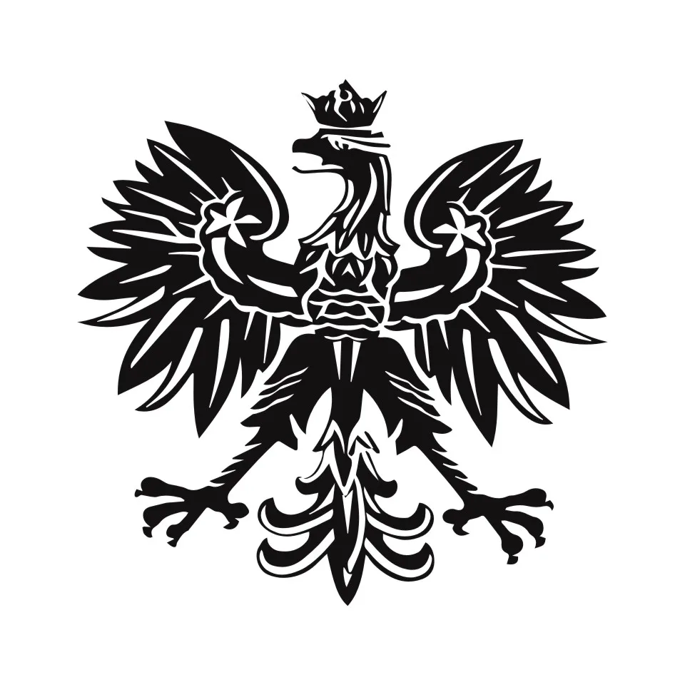 Anycuros Polish Eagle Poland Symbol Fashion Car Stickers Animal Pattern Car Styling Decal BlackSilverLaser 15.215 (5)