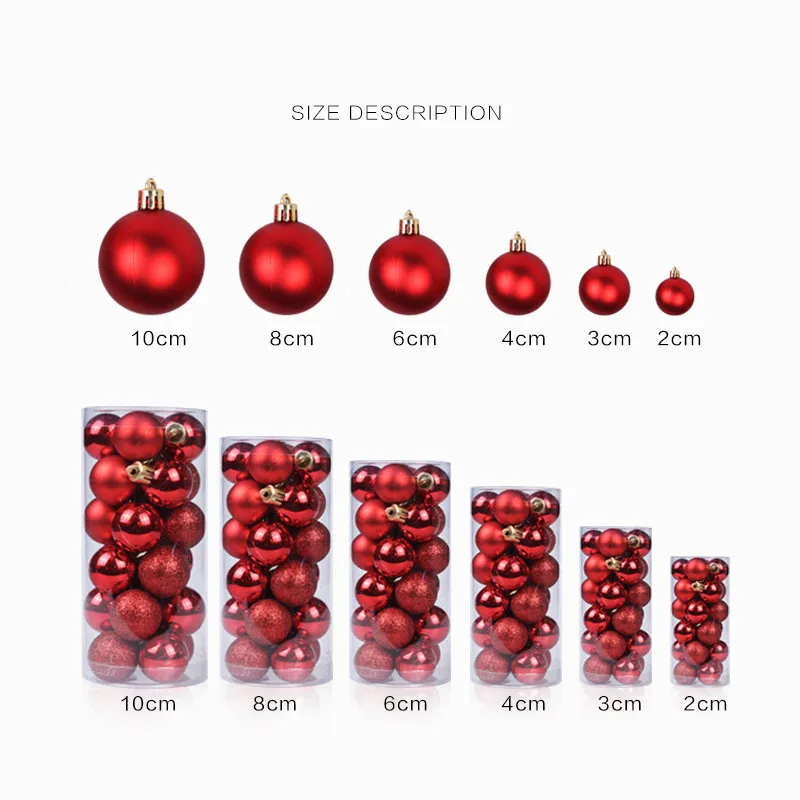 24pcs Christmas Balls Christmas Tree Decoration Hanging Tree Ball Ornaments for Xmas Party Decor 3cm/4cm/6cm/8cm/10cm Tree Decor
24pcs Christmas Balls Christmas Tree Decoration Hanging Tree Ball Ornaments for Xmas Party Decor 3cm/4cm/6cm/8cm/10cm Tree Decor