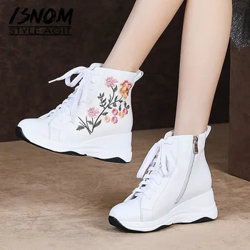 ISNOM Wedges Boots Women Platform Ankle Boots Femme 2019 Genuine Leather Zip Shoes Female Embroider Casual Shoes Girl Autumn
ISNOM Wedges Boots Women Platform Ankle Boots Femme 2019 Genuine Leather Zip Shoes Female Embroider Casual Shoes Girl Autumn