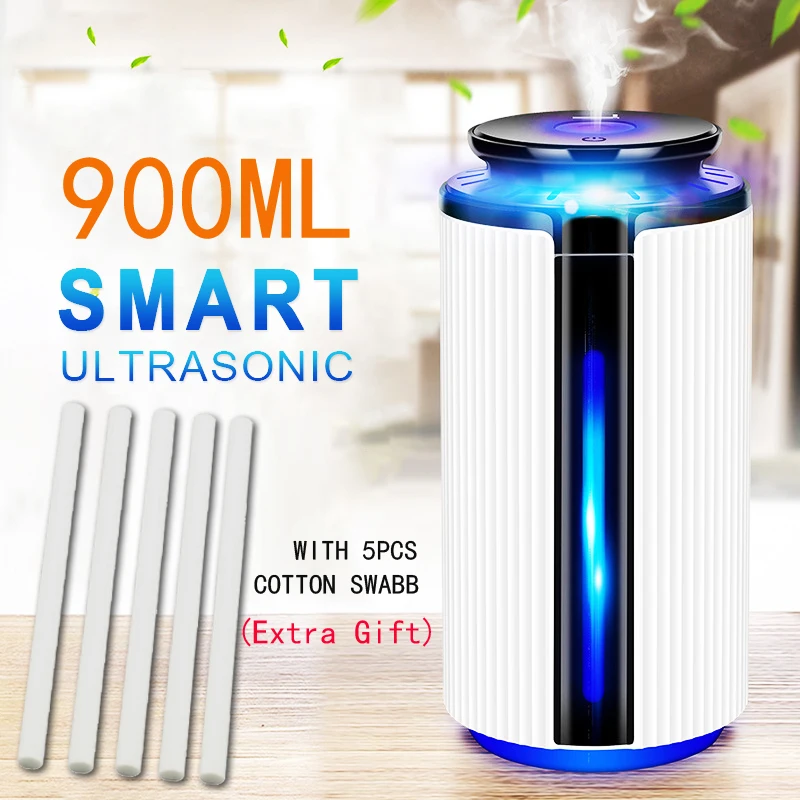 

New 900ML Air Humidifier Ultrasonic USB Diffuser Aroma Essential Oil 7 Color LED Night light Cool Mist Purifier Humidificador