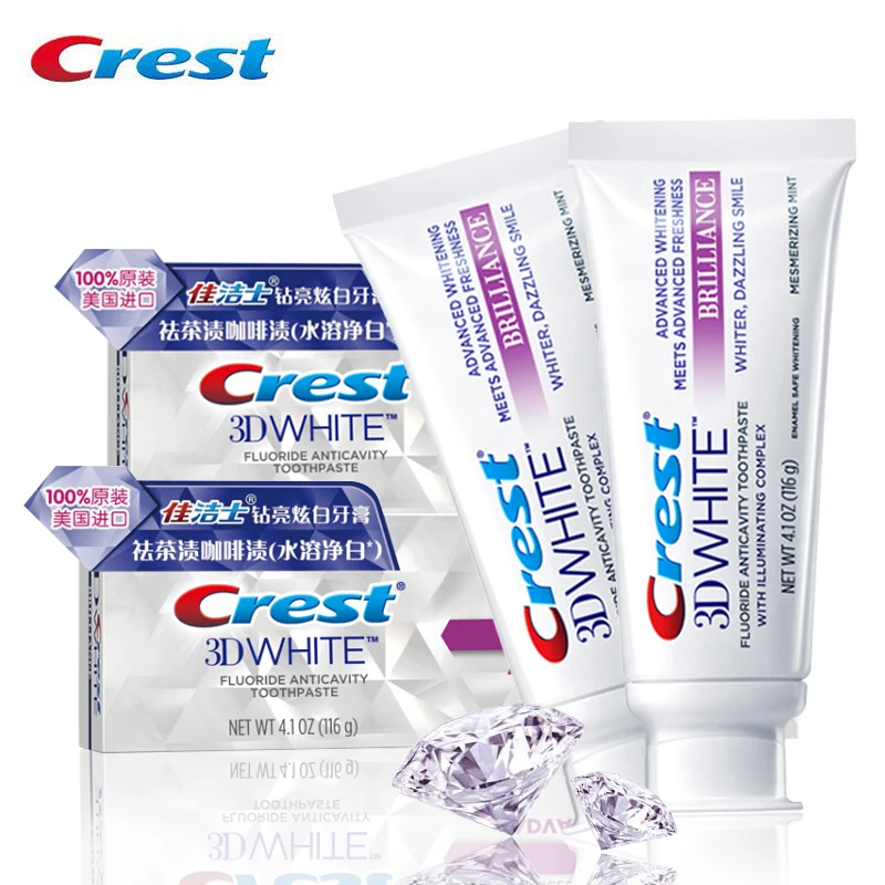 Crest Brilliance White Toothpastes Tooth Paste Oral Hygiene Teeth Whitening Gum Care with illuminating complex 2 pcs/pack