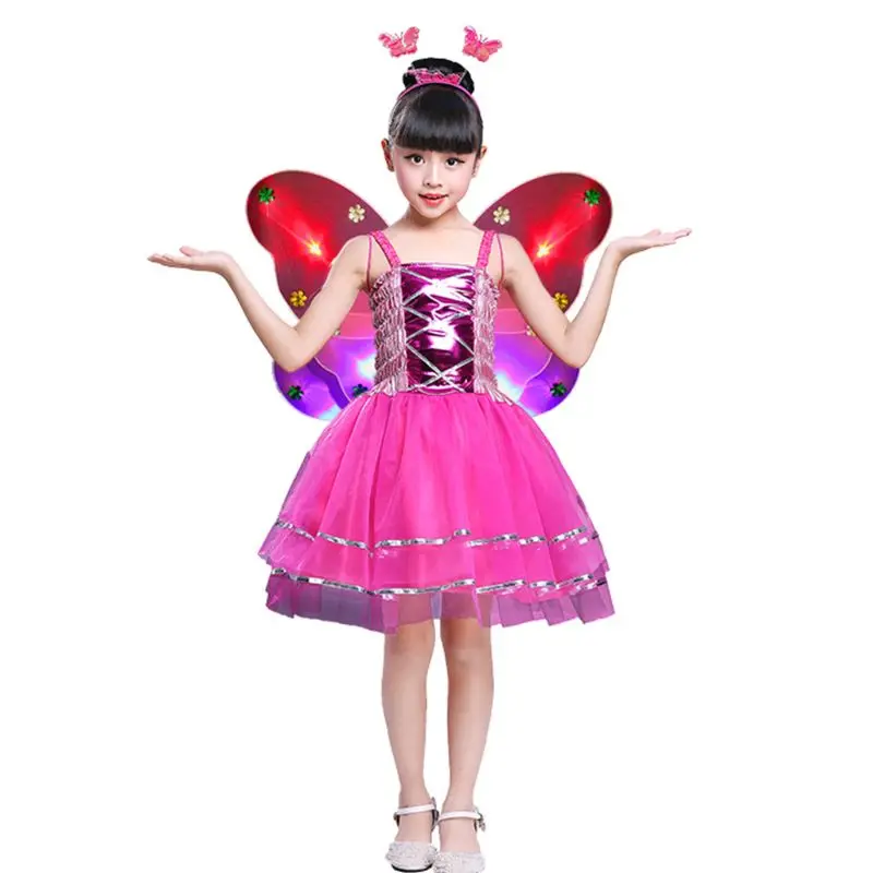 4Pcs Fairy Costume Set Princess Girls Sleeveless Long Tutu Dress LED Double Layer Butterfly Wings Wand Headband Party Ages 3-10
4Pcs Fairy Costume Set Princess Girls Sleeveless Long Tutu Dress LED Double Layer Butterfly Wings Wand Headband Party Ages 3-10