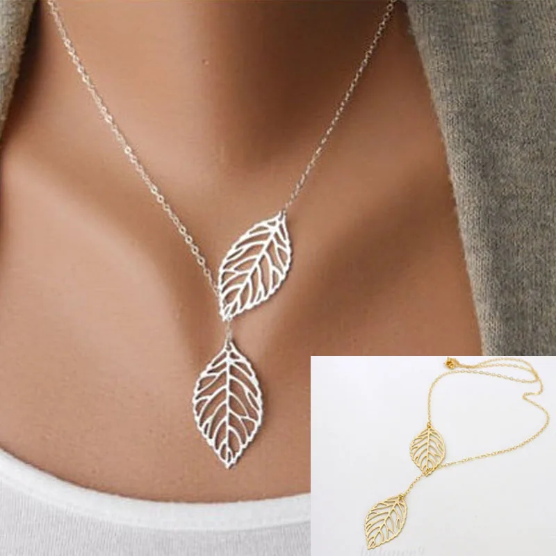2019 Women Girls Simple Metal Double Leaf Pendant Alloy Choker Necklaces Women Jewelry Accessory Wholesale All Match
2019 Women Girls Simple Metal Double Leaf Pendant Alloy Choker Necklaces Women Jewelry Accessory Wholesale All Match
