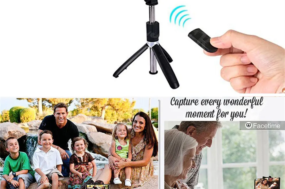 COOLJIER Universal Wireless Bluetooth Selfie Stick Mini Foldable Phone Tripod Extendable Monopod For iPhone 8 X 7 6s Plus