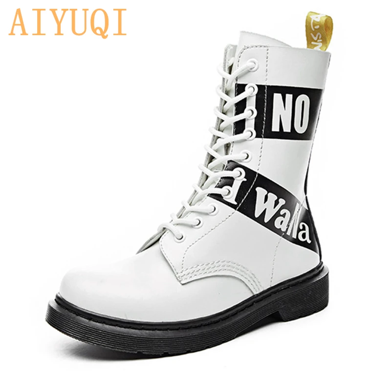 AIYUQI 2019 new genuine leather women Martin boots lace up cross-tie platform boots women ankle motorcycle boots
AIYUQI 2019 new genuine leather women Martin boots lace up cross-tie platform boots women ankle motorcycle boots