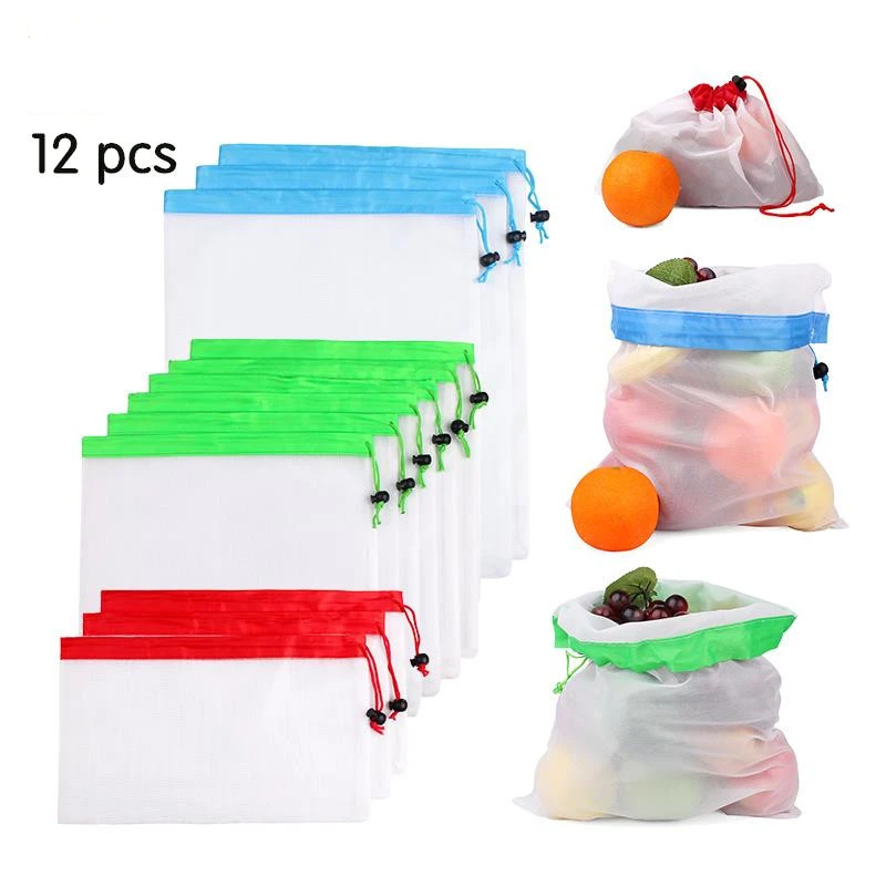 12pcs 3 Sizes Reusable Mesh Produce Bag Washable Eco-Friendly Bag fruit and vegetable bag grocery bag storage bag shopping bag
12pcs 3 Sizes Reusable Mesh Produce Bag Washable Eco-Friendly Bag fruit and vegetable bag grocery bag storage bag shopping bag