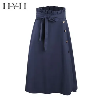HYH Haoyihui 2019 New Large Size Gold Single Row Button Waist Butterfly Knot Fungus Side Decoration Mid-length Female Skirt
HYH Haoyihui 2019 New Large Size Gold Single Row Button Waist Butterfly Knot Fungus Side Decoration Mid-length Female Skirt