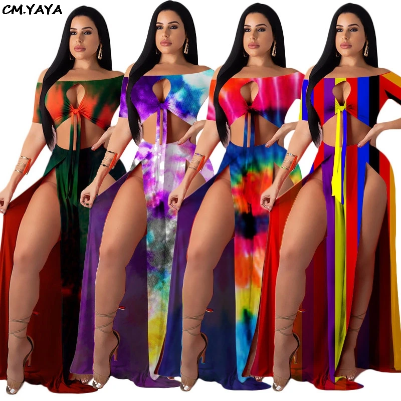 2019 women tie dye black hole galaxy print off shoulder crop top & high side split skirt suit 2pcs set beach maxi dress GLK9395 
2019 women tie dye black hole galaxy print off shoulder crop top & high side split skirt suit 2pcs set beach maxi dress GLK9395