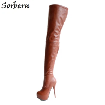 Sorbern Custom Brown Thigh High Boots For Women Platform High Heel Shoes Females Platform Boots Fashion Boots Of The Women
Sorbern Custom Brown Thigh High Boots For Women Platform High Heel Shoes Females Platform Boots Fashion Boots Of The Women