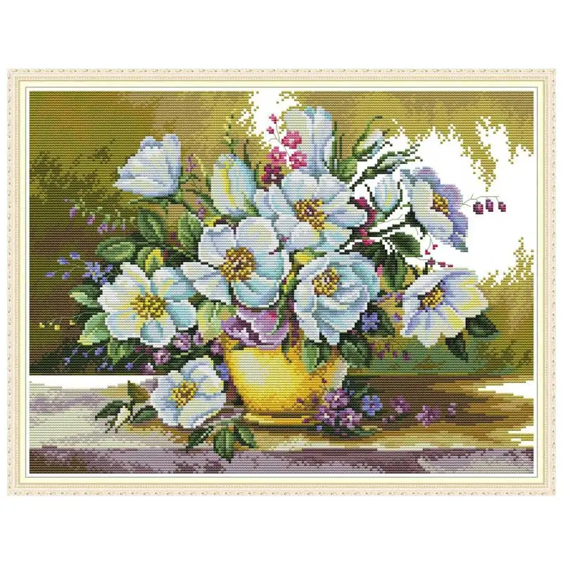 White flower counted printed on the canvas DMC 11CT 14CT DIY kit Chinese Cross Stitch embroidery needlework Sets home decor
White flower counted printed on the canvas DMC 11CT 14CT DIY kit Chinese Cross Stitch embroidery needlework Sets home decor