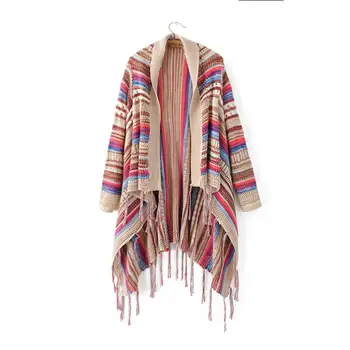 2020 Vintage Ethnic Style Irregular Hem Sweaters Cardigan Women Colorful Tassel Knitting Shawl Sweater Outwear Loose Knitwear
2020 Vintage Ethnic Style Irregular Hem Sweaters Cardigan Women Colorful Tassel Knitting Shawl Sweater Outwear Loose Knitwear