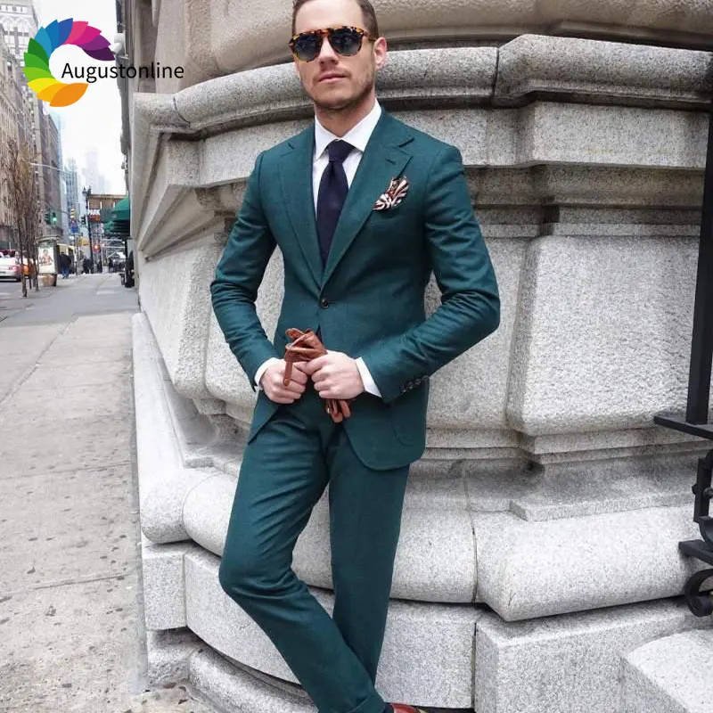 High Steet Men Suit Dark Green Slim Fit Wedding Groom Tuxedo Custom Made Blazer Terno Masculino Jacket Pants 2Piece
High Steet Men Suit Dark Green Slim Fit Wedding Groom Tuxedo Custom Made Blazer Terno Masculino Jacket Pants 2Piece