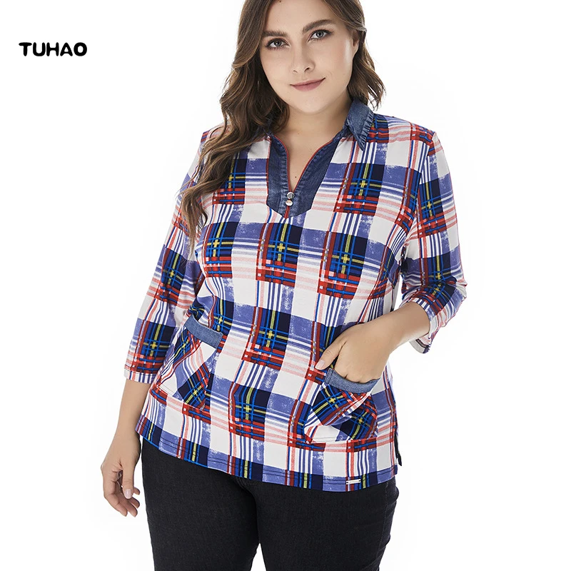 TUHAO Plus Size 6XL 5X Women's Blouse Shirt 2019 Spring Summer Casual Office Lady Plaid Shirt Large Size Blouses Shirts Tops ZPZ
TUHAO Plus Size 6XL 5X Women's Blouse Shirt 2019 Spring Summer Casual Office Lady Plaid Shirt Large Size Blouses Shirts Tops ZPZ