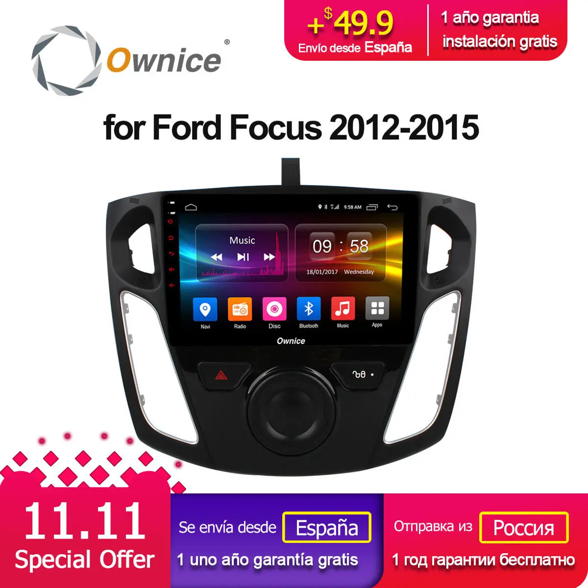 

Ownice K1 K2 K3 Android 9.0 Car radio player GPS For ford focus 3 2012 2013 2014 2015 Octa Core 2GB RAM 16GB ROM Support DVD 4G