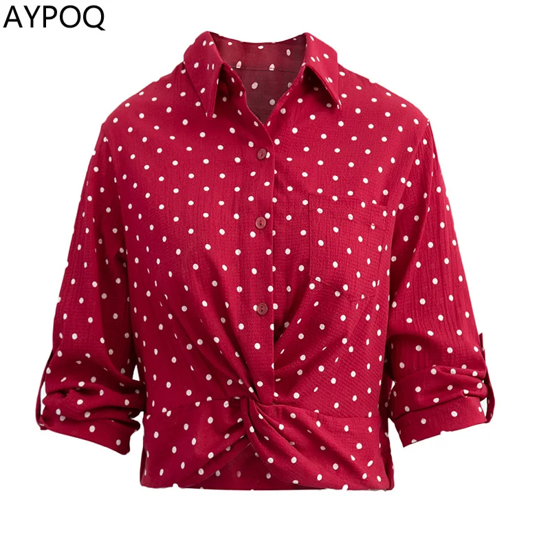 AYPOQ Women Polka Dot Blouse Turndown Collar Office Lady Kinky Causal Tops Long Sleeve Bodycon Buttoned Shirt Red Black Shirts
AYPOQ Women Polka Dot Blouse Turndown Collar Office Lady Kinky Causal Tops Long Sleeve Bodycon Buttoned Shirt Red Black Shirts