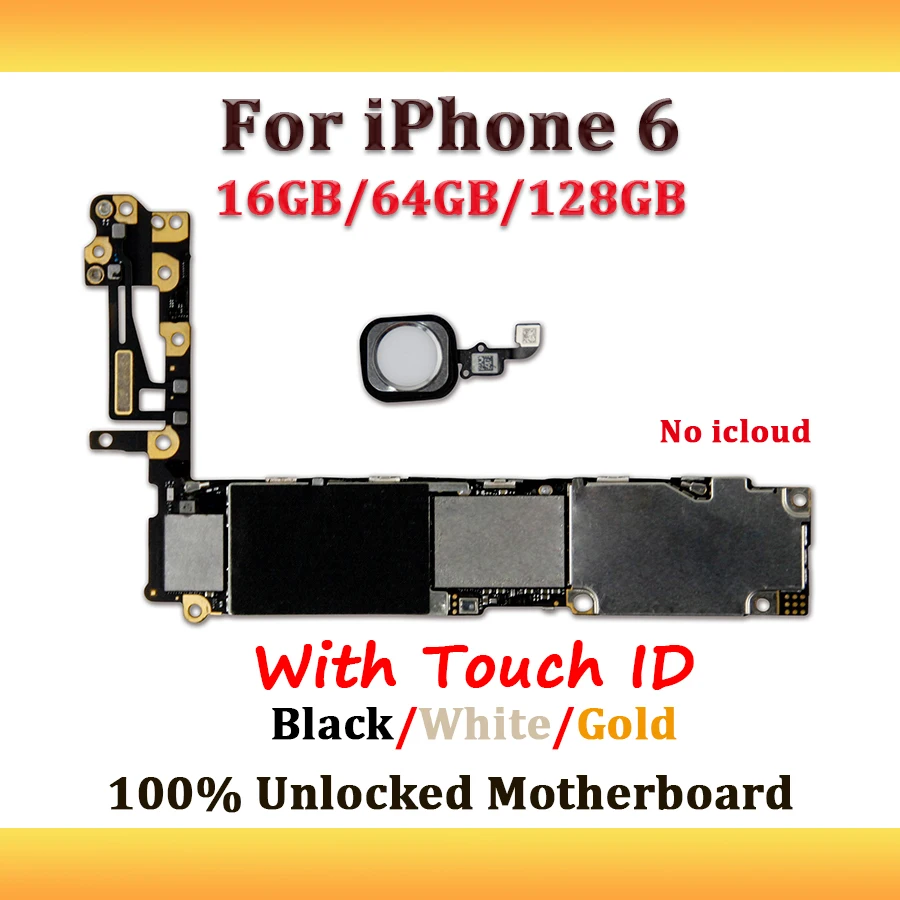 No icloud Motherboard For iPhone 6 Motherboard With Fingerprint 100% Unlocked For iPhone 6 Logic Board With IOS System Mainboard
No icloud Motherboard For iPhone 6 Motherboard With Fingerprint 100% Unlocked For iPhone 6 Logic Board With IOS System Mainboard