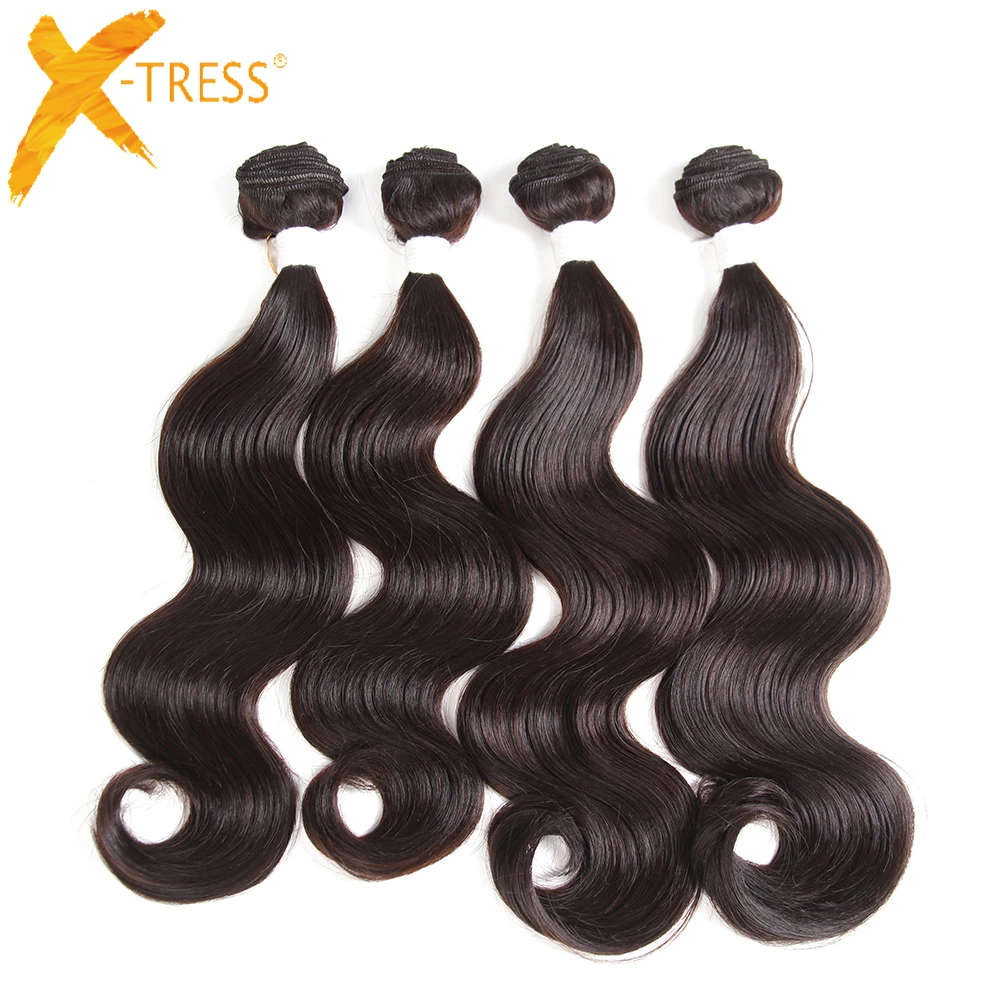 Body Wave Synthetic Hair Bundles High Temperature Fiber Hair Weaving X-TRESS Dark Brown Color Hair Weaves Extensions 4 Bundles
Body Wave Synthetic Hair Bundles High Temperature Fiber Hair Weaving X-TRESS Dark Brown Color Hair Weaves Extensions 4 Bundles
