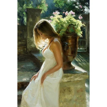 Hand made famous artists a elegant lady beautiful woman in the garden dree a white skirt oil painting
Hand made famous artists a elegant lady beautiful woman in the garden dree a white skirt oil painting