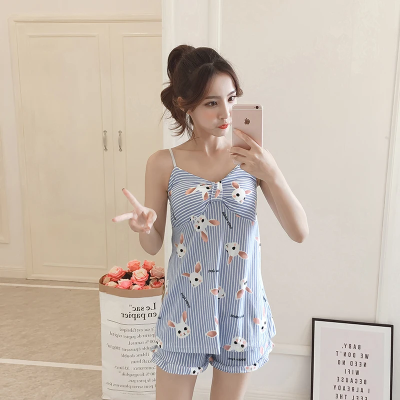Hot Sale 2019 Summer New Women Pajamas Suit Sexy Home Sleepwear Shortless Sleeve Pyjamas with Chest Pad Girl Short Pajamas Pant
Hot Sale 2019 Summer New Women Pajamas Suit Sexy Home Sleepwear Shortless Sleeve Pyjamas with Chest Pad Girl Short Pajamas Pant