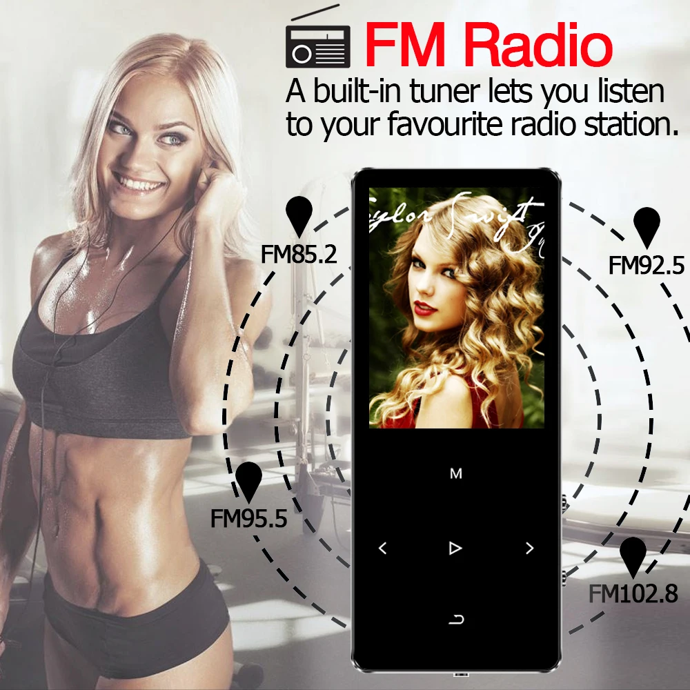 REDANT MP3 плеер с bluetooth 4 2 и 1 8 сенсорный экран Hi Fi fm радио мини спортивный MP 3