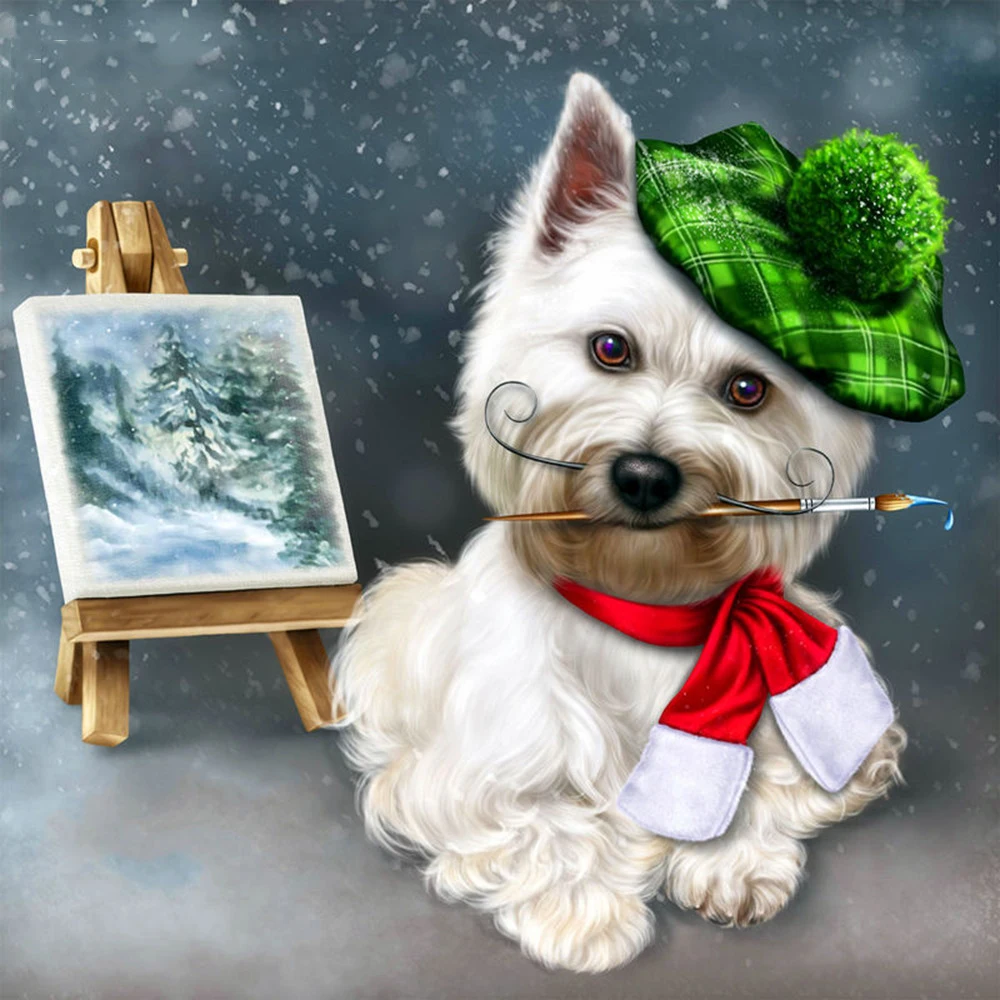 Huacan-Diamond-Painting-Full-Square-New-Arrival-2019-Dog-Diamond-Embroidery-Animal-Diamond-Mosaic-Sale-Picture
