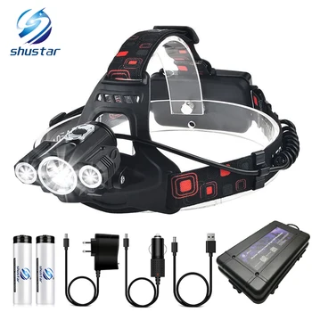 Super bright LED Headlamp 3 x T6 led lamp bead waterproof led headlight 4 lighting modes camping lamp use 18650 battery
Super bright LED Headlamp 3 x T6 led lamp bead waterproof led headlight 4 lighting modes camping lamp use 18650 battery