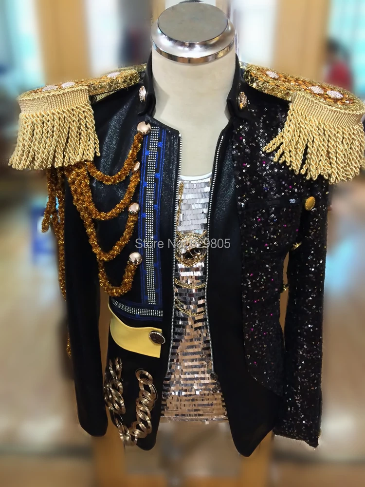 Tassels Epaulet Leather Jacket Male Singer Outerwear DJ Performance Top DS Dance Men Stage Jacket Costume Blazer Men Clothing
Tassels Epaulet Leather Jacket Male Singer Outerwear DJ Performance Top DS Dance Men Stage Jacket Costume Blazer Men Clothing