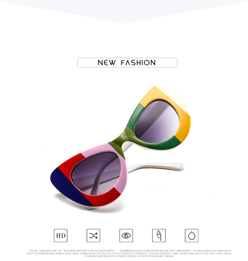 ALIKIAI NEW fashion Cat Eye Sunglasses lady old fashioned Sunglasses wide frame glasses designer sexy girl glasses oculos de sol UV400 (19)