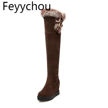 Women Boots Autumn Winter Warm Plush Over-the Knee Boots Hot Buckle Round Toe High-heeled Sale Fashion Flock Solid Boots Black
Women Boots Autumn Winter Warm Plush Over-the Knee Boots Hot Buckle Round Toe High-heeled Sale Fashion Flock Solid Boots Black