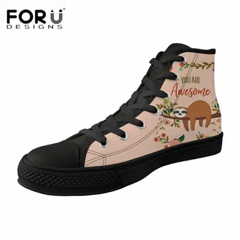 FORUDESIGNS Flower Sloth Printed High-top Canvas Shoes for Women Lace Up Vulcanize Shoes Teen Girls Classic Flats Sneakers
FORUDESIGNS Flower Sloth Printed High-top Canvas Shoes for Women Lace Up Vulcanize Shoes Teen Girls Classic Flats Sneakers