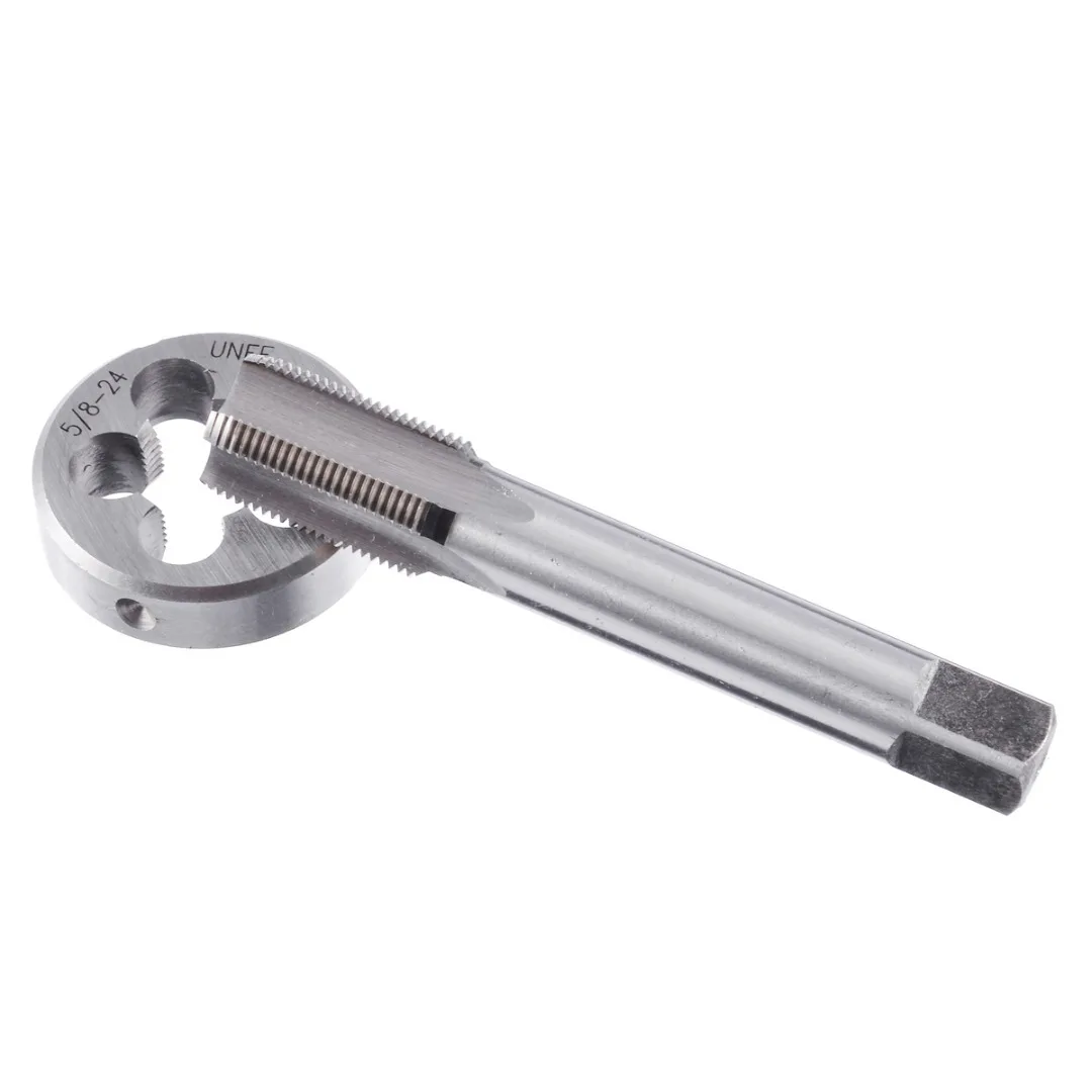 HSS 5/8-24 Tap or 1/2-28 &Round Die Set Right Hand Tapping Cutting Tool Machine External Thread Machining | Инструменты