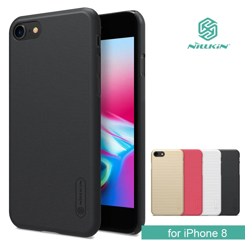 

for iPhone 8 Nillkin Super Frosted Shield Hard Back PC Cover Case for iPhone 8 4.7" Nilkin Phone Case +Screen Protector