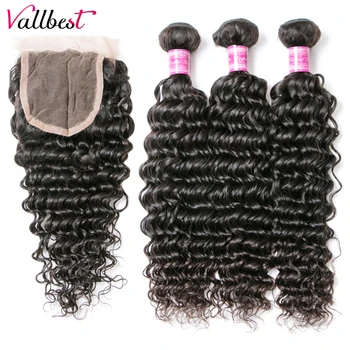 Vallbest Deep Wave Bundles With Closure Brazilian Hair Weave 3 Bundles With Lace Closure Remy Human Hair Bundles With Closure
Vallbest Deep Wave Bundles With Closure Brazilian Hair Weave 3 Bundles With Lace Closure Remy Human Hair Bundles With Closure