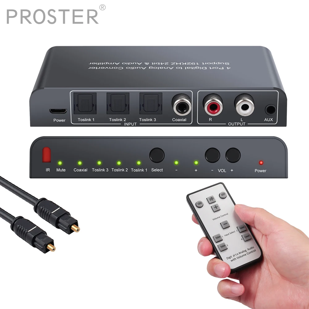 PROZOR 3 оптический SPDIF Toslink + 1 коаксиальный переключатель цифро аналоговый аудио