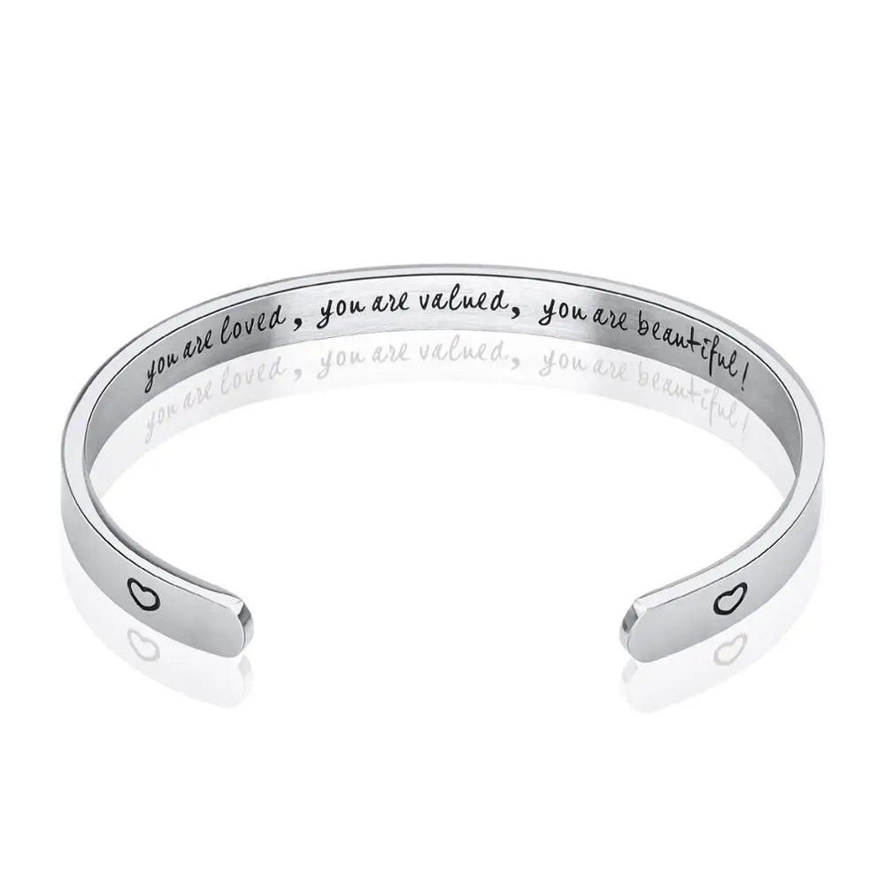 6mm Women Stainless Steel Adjustable Cuff Open Bracelet Bangles Inspirational pulseira for Men Women Friend Gift Letters браслет
6mm Women Stainless Steel Adjustable Cuff Open Bracelet Bangles Inspirational pulseira for Men Women Friend Gift Letters браслет