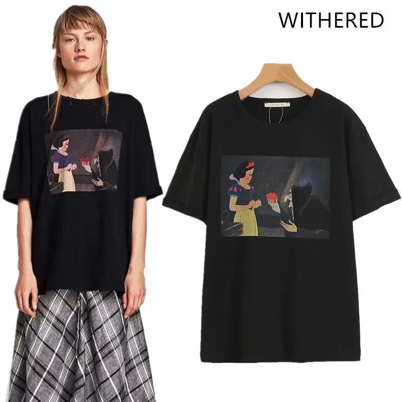 Withered BTS t shirt england style cartoon Snow white and the Witch o-neck short regular none women tshirt tops plus size 2018
Withered BTS t shirt england style cartoon Snow white and the Witch o-neck short regular none women tshirt tops plus size 2018