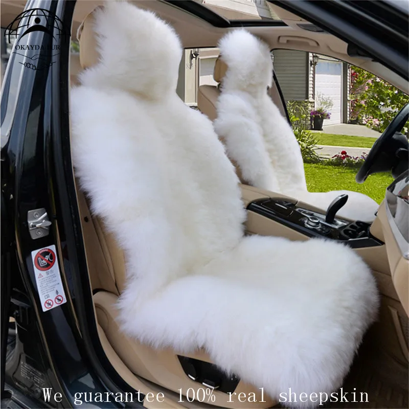 real sheepskin seat cover 1pcs font b car b font accessories font b interior b font