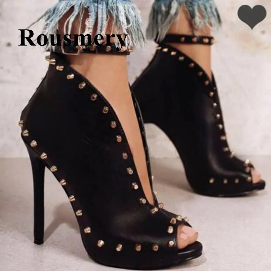 Newest Rivet Peep Toe Buckle Strap Sexy THin High Heel Cover Heel Two Color Fashion Ladies Shoes Spring Autumn Women Pumps
Newest Rivet Peep Toe Buckle Strap Sexy THin High Heel Cover Heel Two Color Fashion Ladies Shoes Spring Autumn Women Pumps