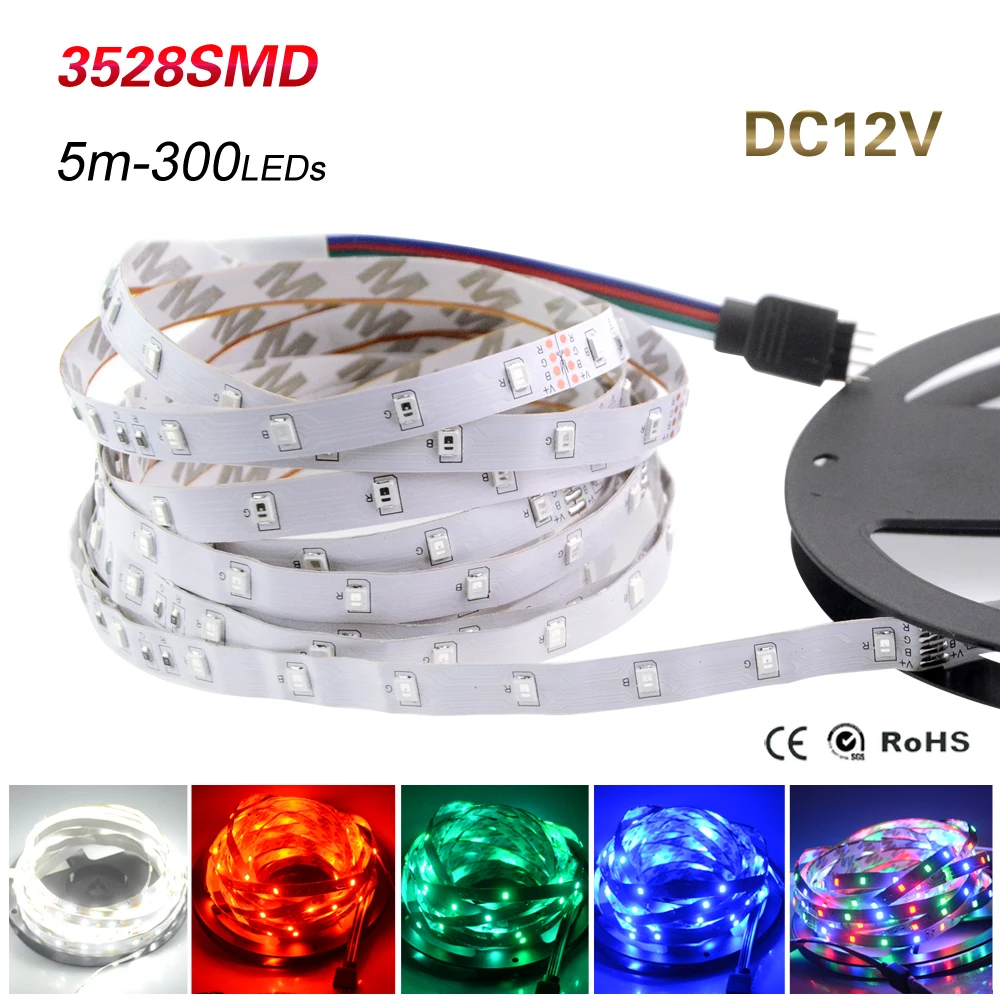 5 Meters RGB Led Strip Light 3528 SMD DC12V Non-waterproof Led Tape IP20 300Leds Fiexble Ribbon String Warm White Blue Green Red
5 Meters RGB Led Strip Light 3528 SMD DC12V Non-waterproof Led Tape IP20 300Leds Fiexble Ribbon String Warm White Blue Green Red