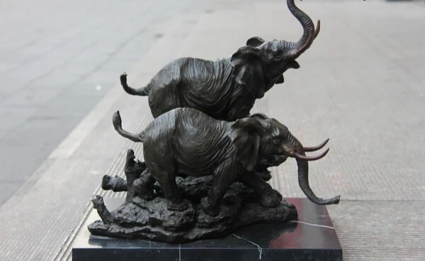 Elegant old S1499 Classic Bronze Copper Africa Elephant Mother and Child Elephants Art Sculpture statue
Elegant old S1499 Classic Bronze Copper Africa Elephant Mother and Child Elephants Art Sculpture statue